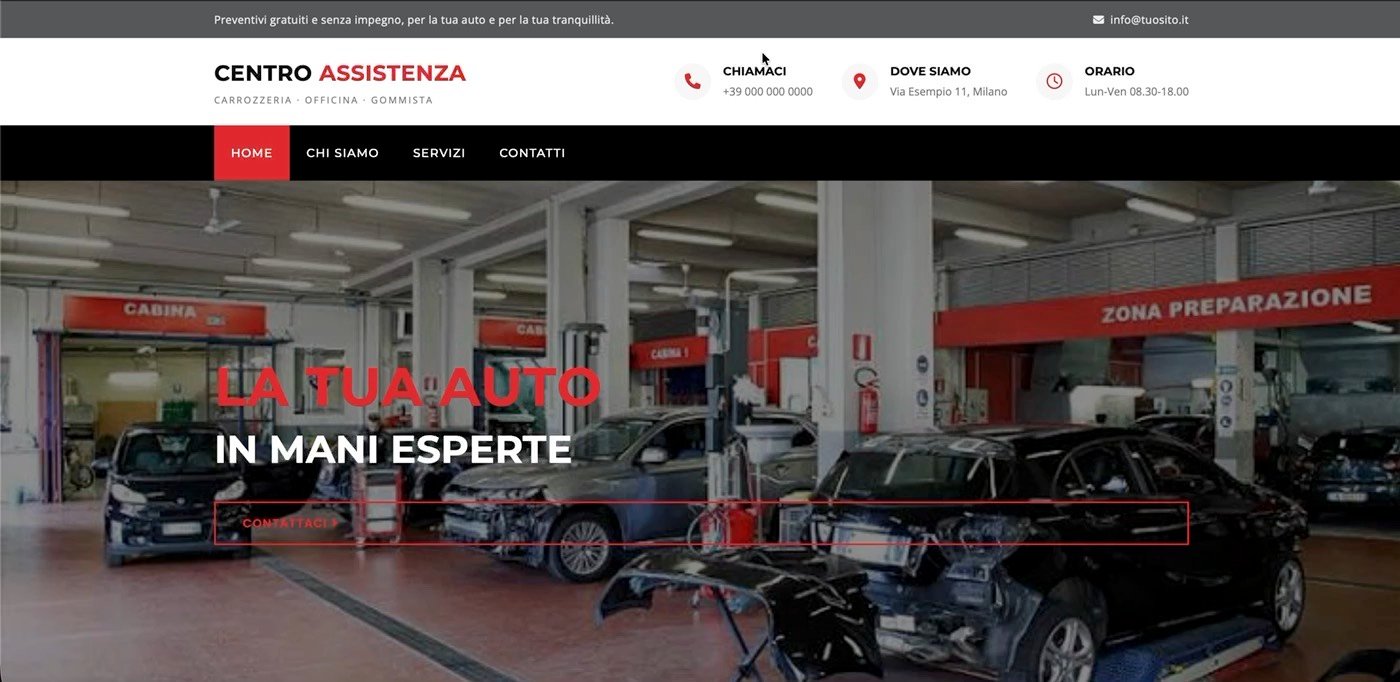 Sito web realizzato per una carrozzeria e officina meccanica