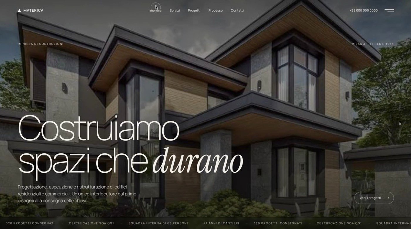 Sito web realizzato per un&rsquo;impresa di costruzioni e ristrutturazioni
