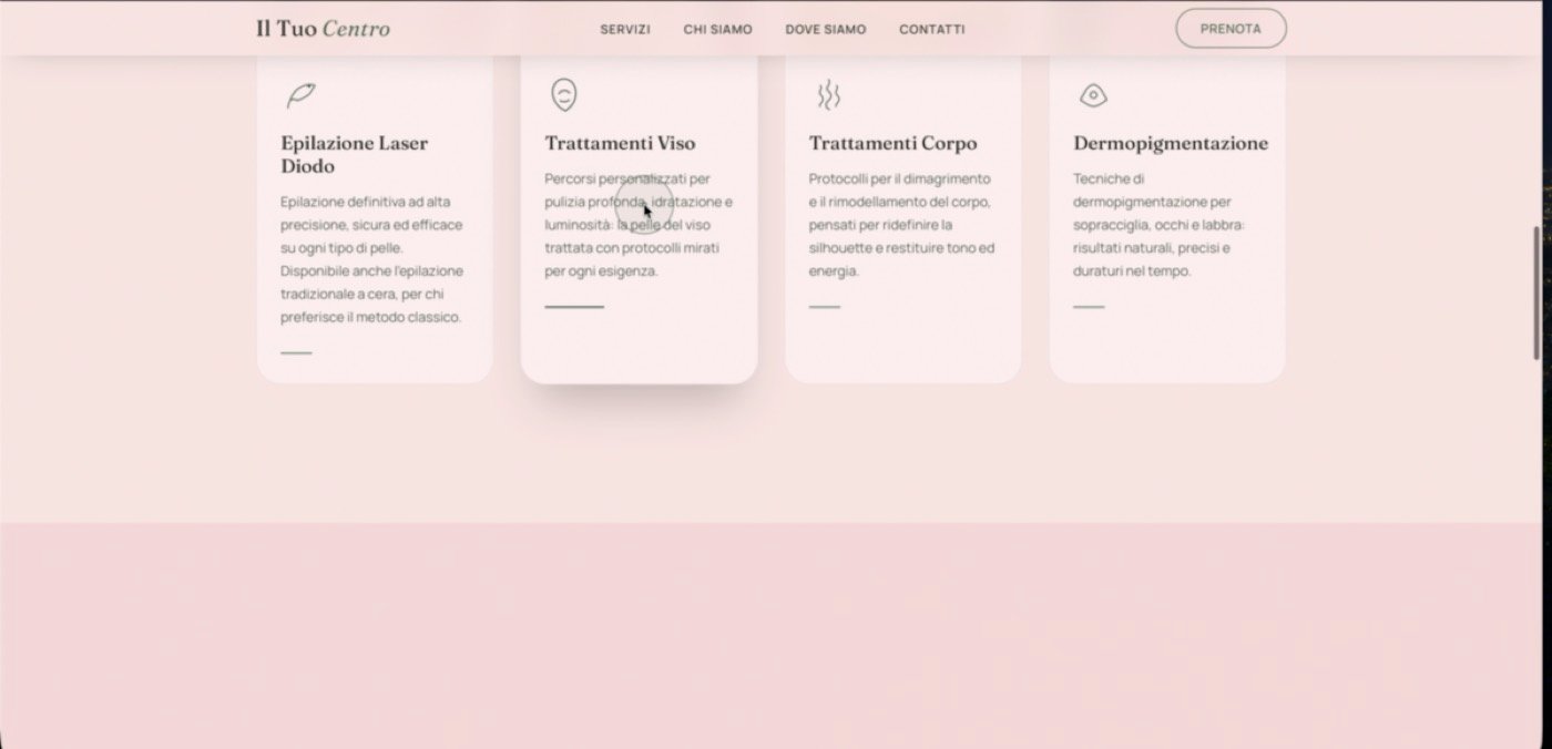 Sito web realizzato per un centro benessere ed estetica