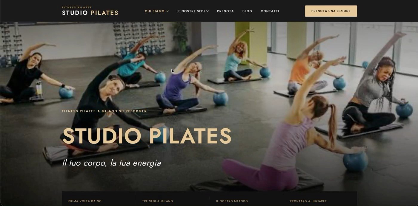 Sito web realizzato per uno studio di pilates