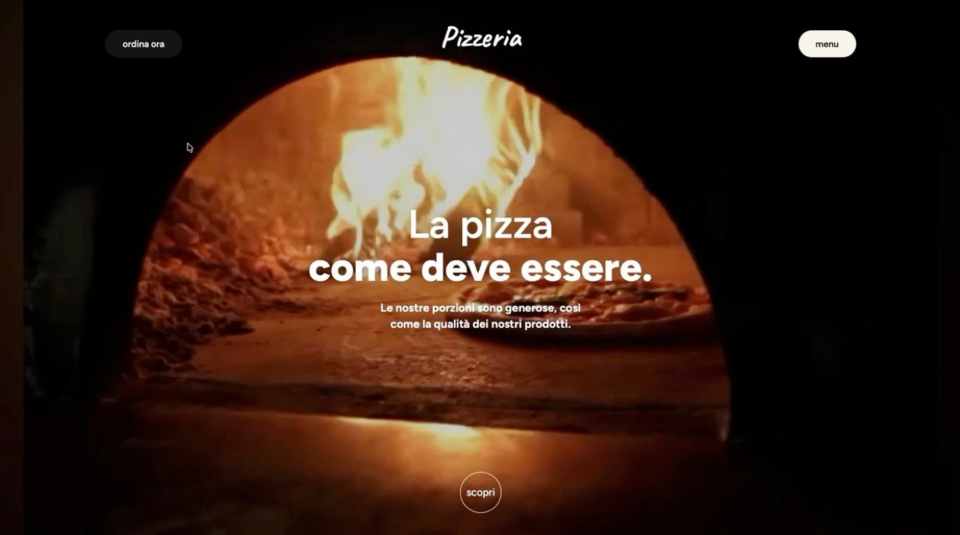 Sito web realizzato per una pizzeria