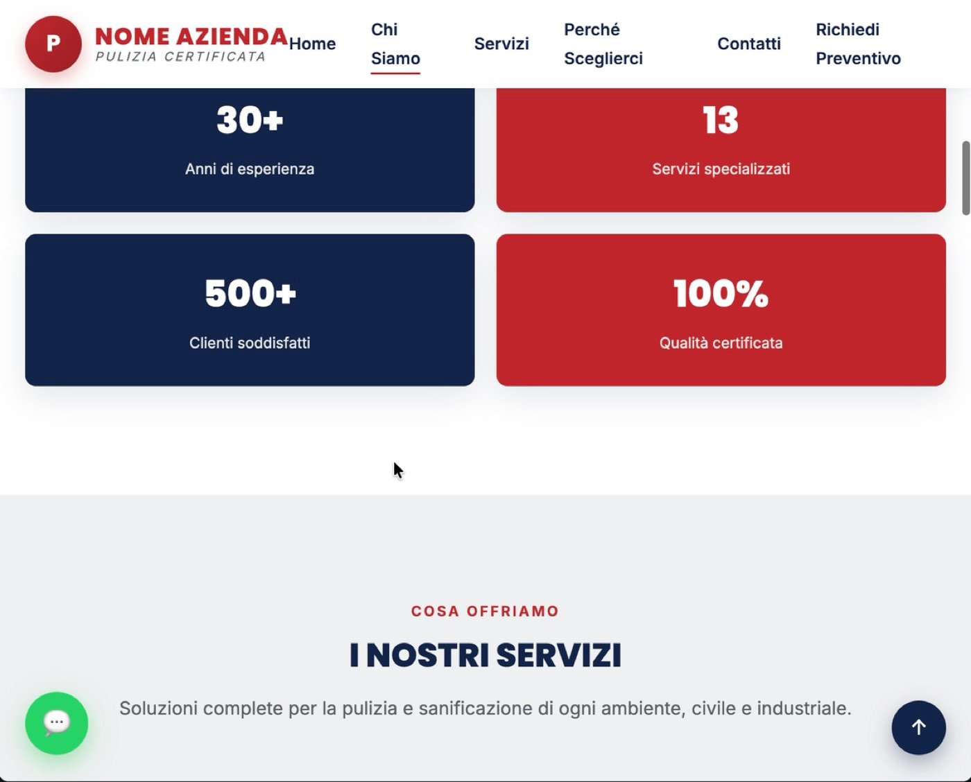 Sito web realizzato per un&rsquo;impresa di pulizie civili e industriali