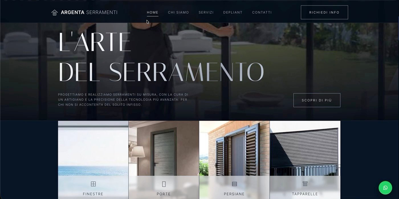 Sito web realizzato per un&rsquo;azienda di serramenti su misura